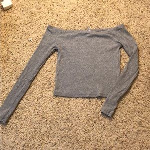 H&M off the shoulders top in grey